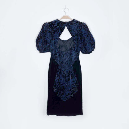 vintage 80s scott mcclintock velvet party dress - size 4