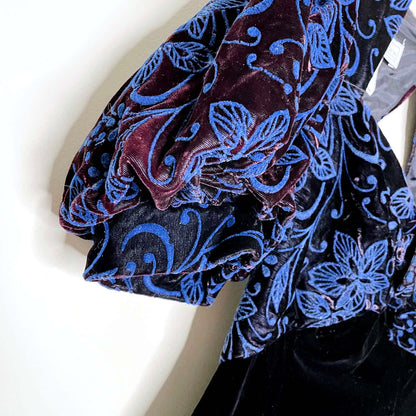 vintage 80s scott mcclintock velvet party dress - size 4