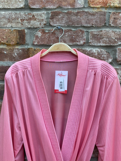 vintage pink textured sateen robe