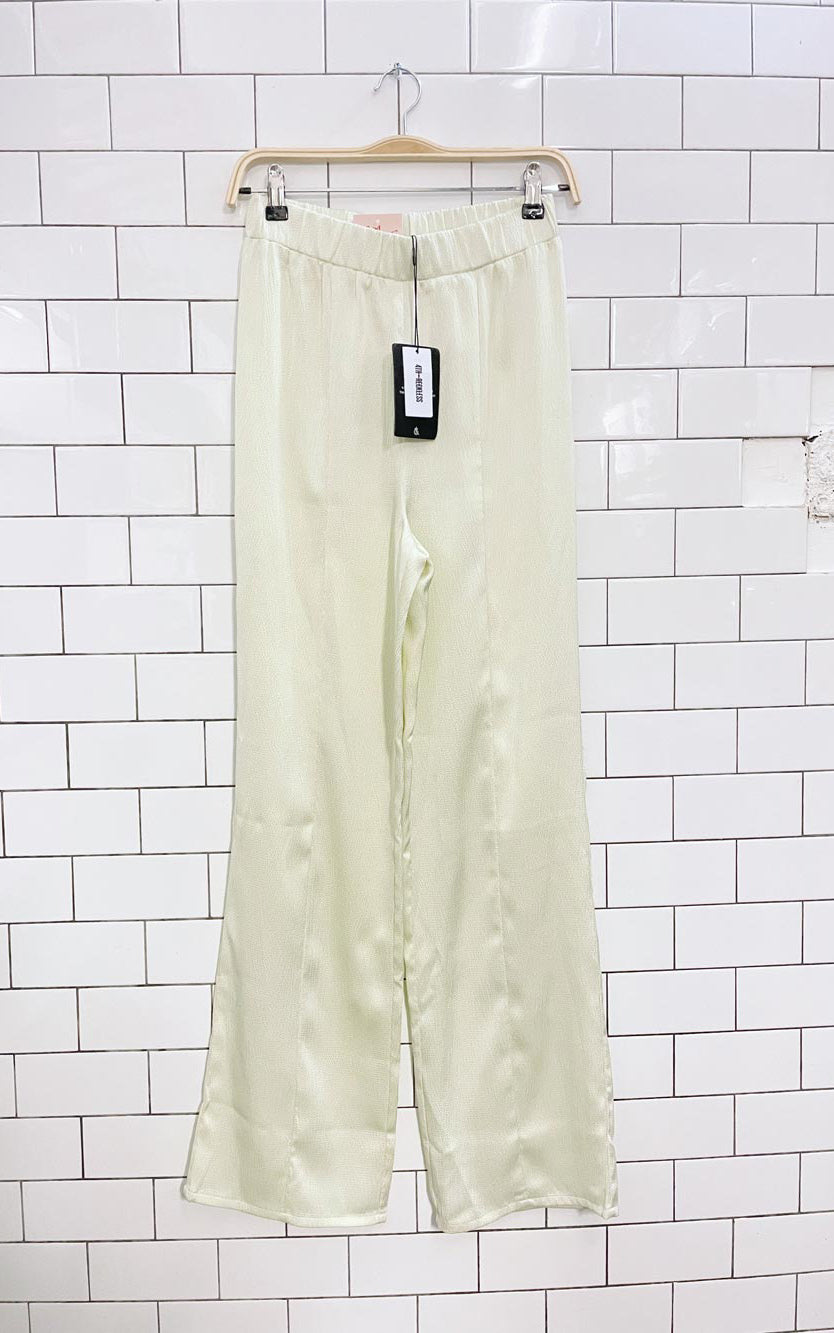 nwt 4th + reckless satin crepe wide leg pants