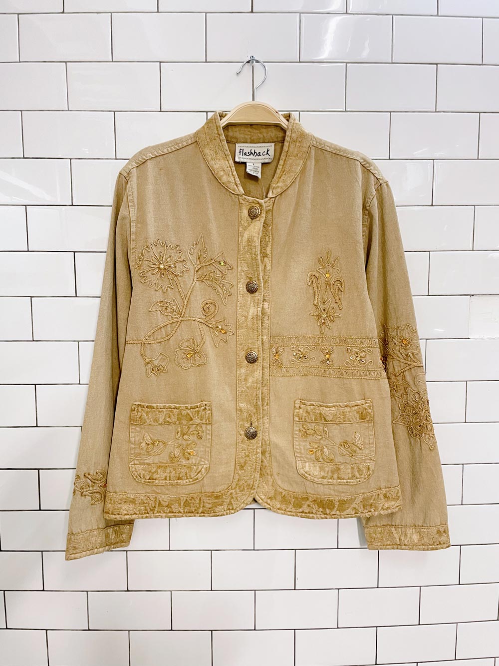 vintage 90s flashback embroidered shirt jacket