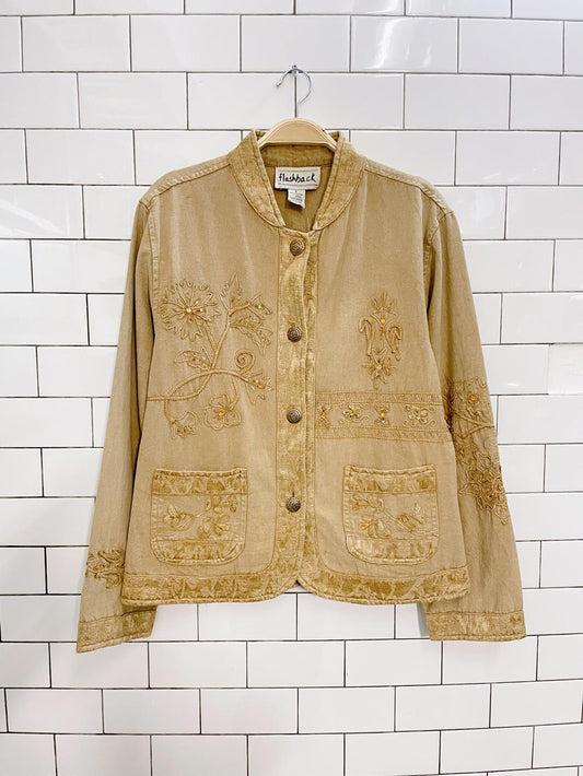 vintage 90s flashback embroidered shirt jacket