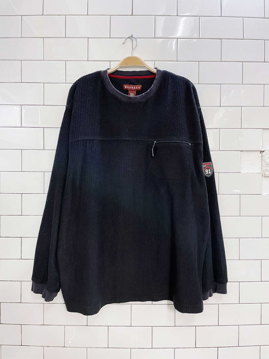 vintage 00s nevada ribbed fleece crew