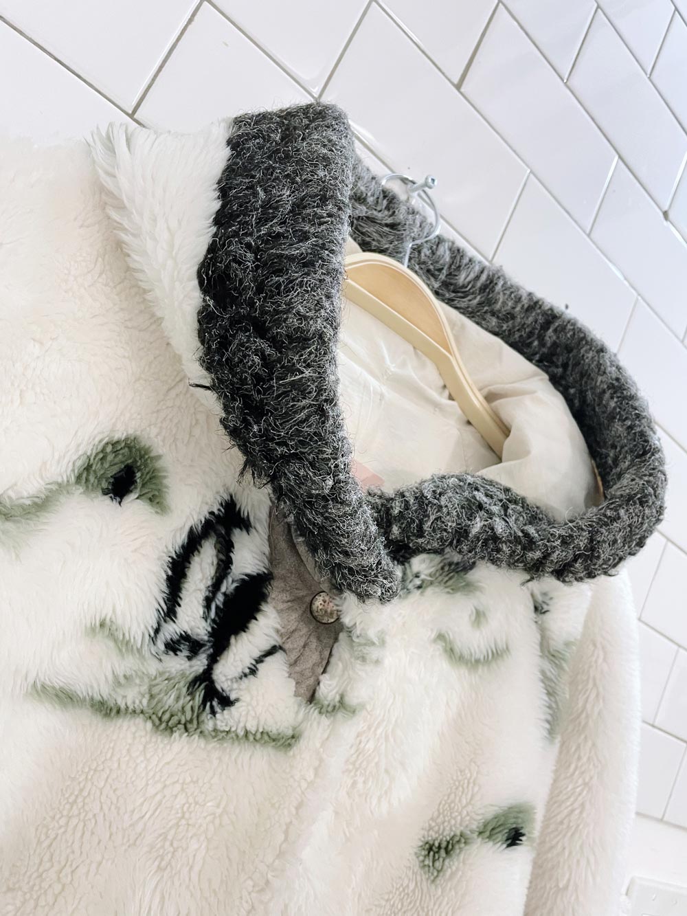 vintage 90s faux fur reversible coat