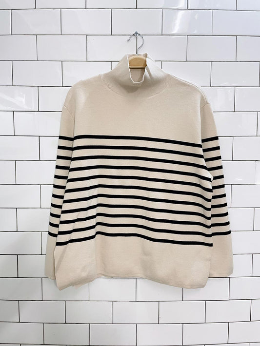 nwt h&m oversized striped knit turtleneck