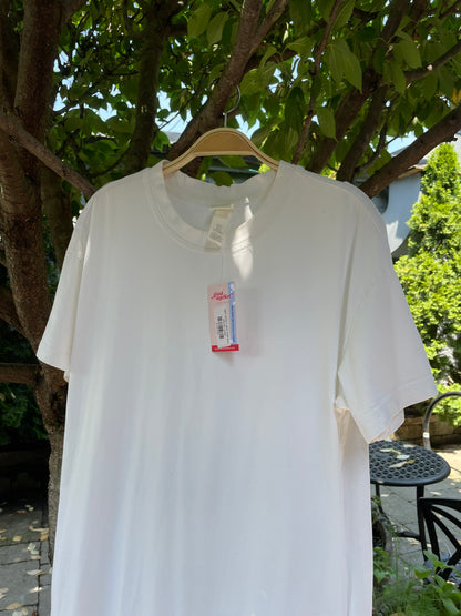 h&m white t-shirt midi dress