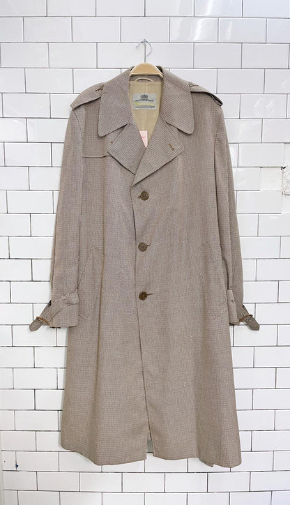 vintage aquascutum houndstooth trench coat