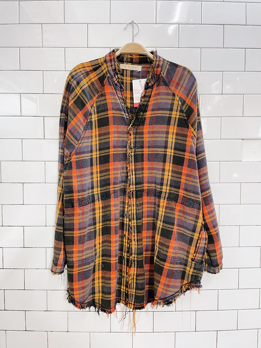we the free summer daydream plaid grunge shirt