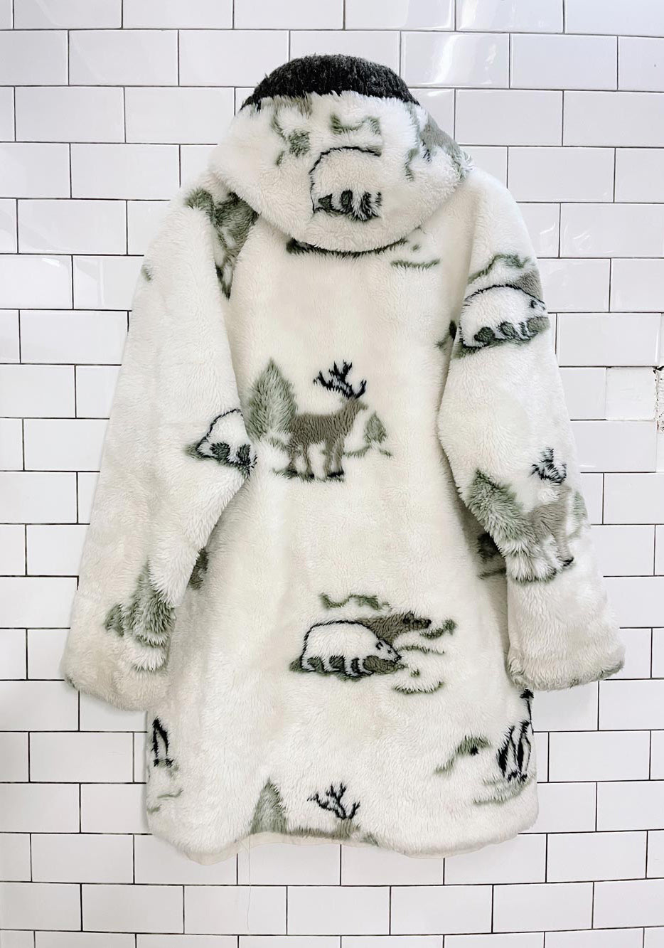 vintage 90s faux fur reversible coat