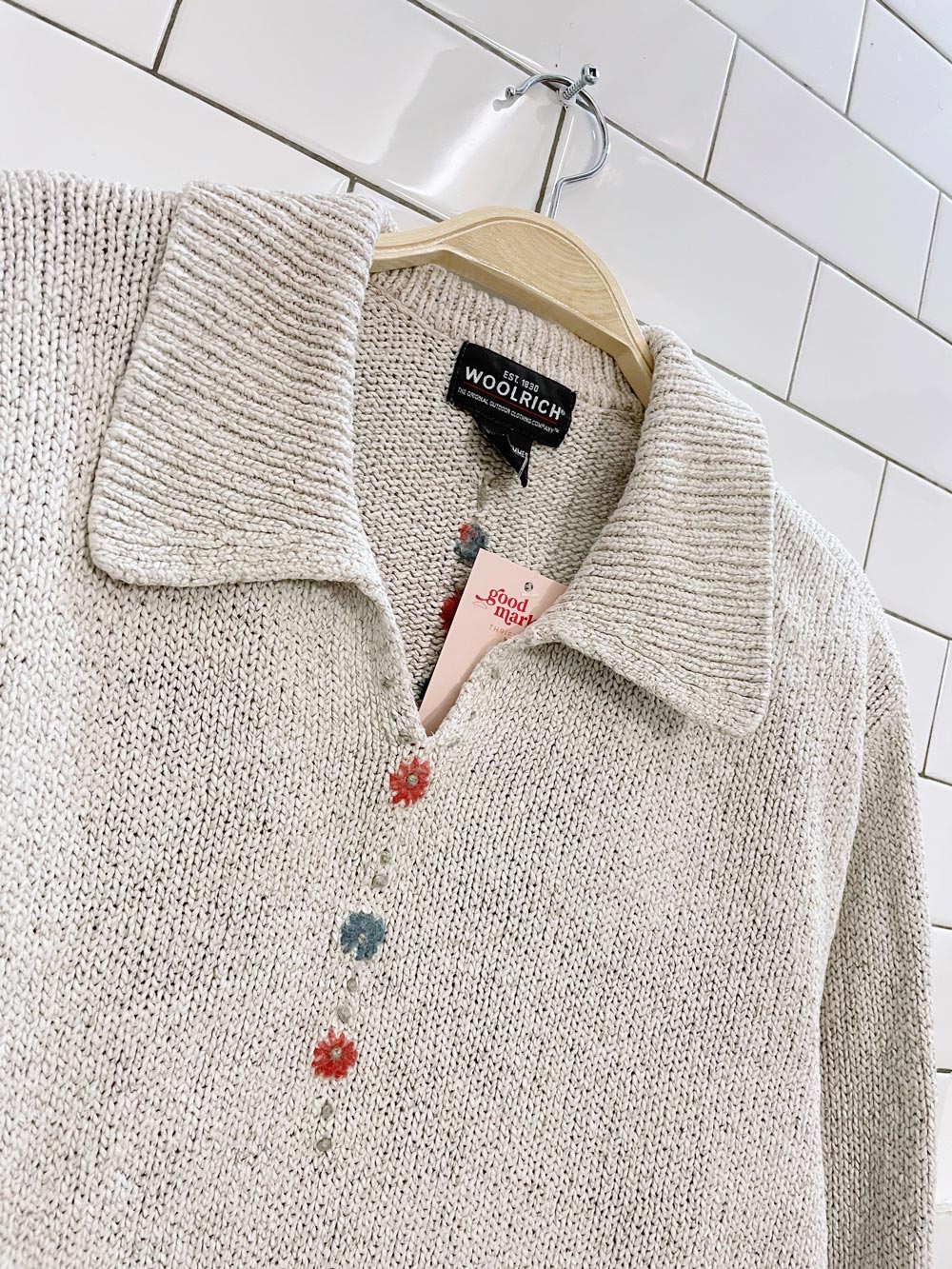 vintage woolrich collared cotton sweater