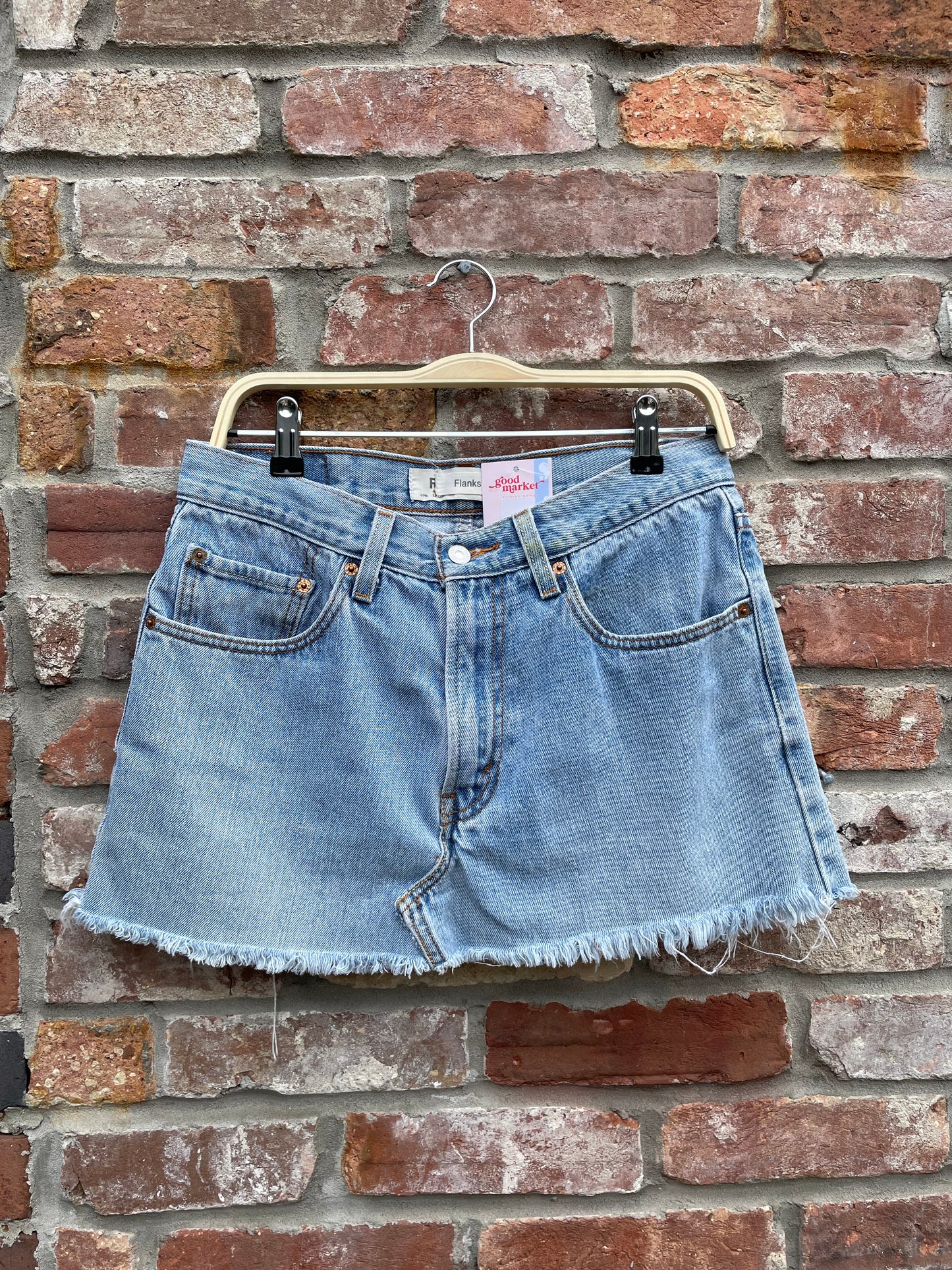 vintage 00s levi's rework denim mini skirt