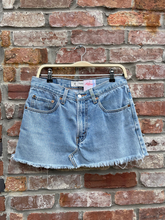 vintage 00s levi's rework denim mini skirt