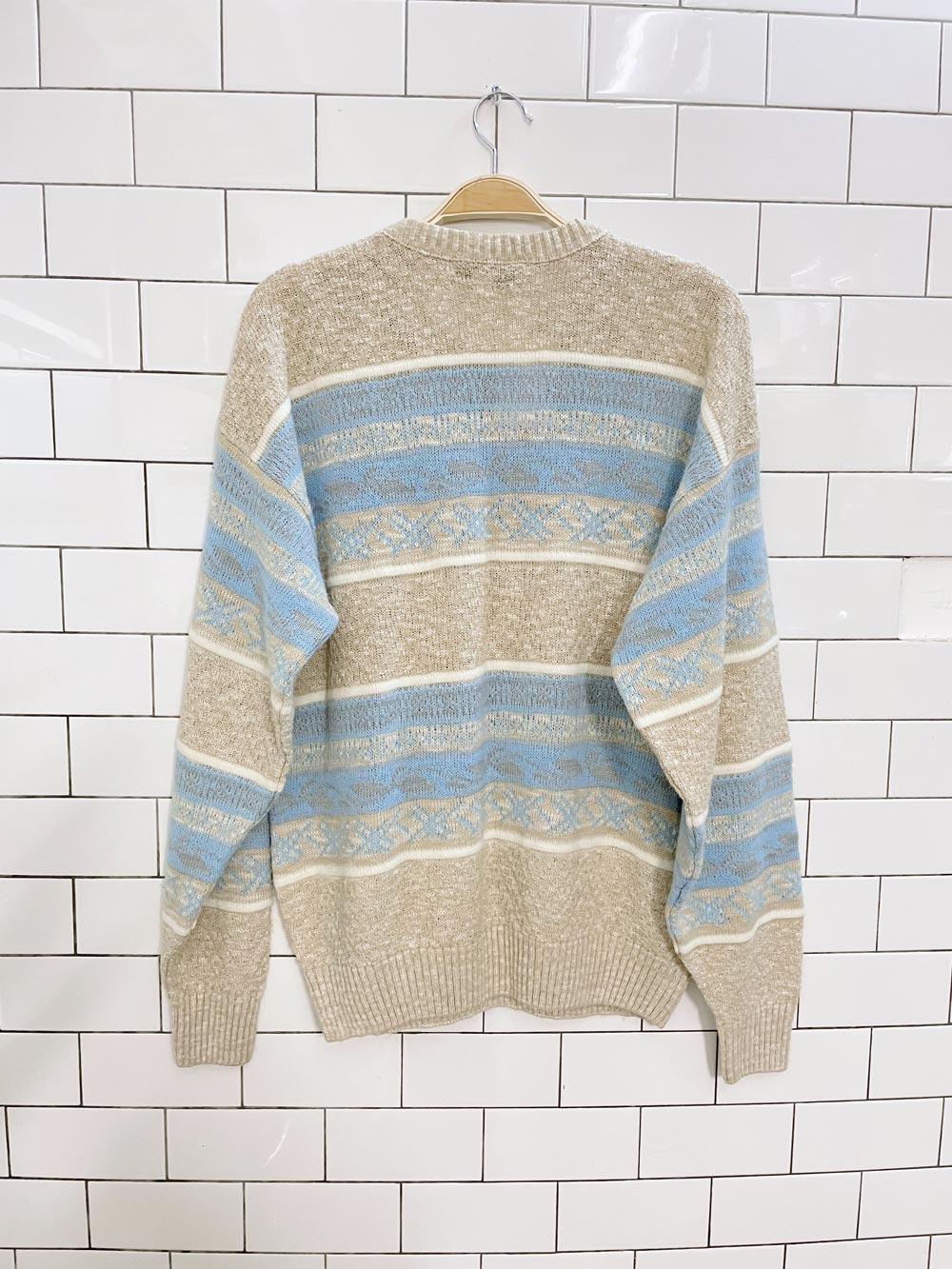 vintage oakton oatmeal knit dad sweater