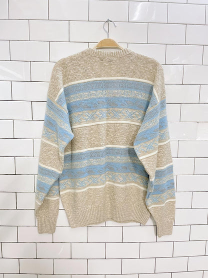 vintage oakton oatmeal knit dad sweater