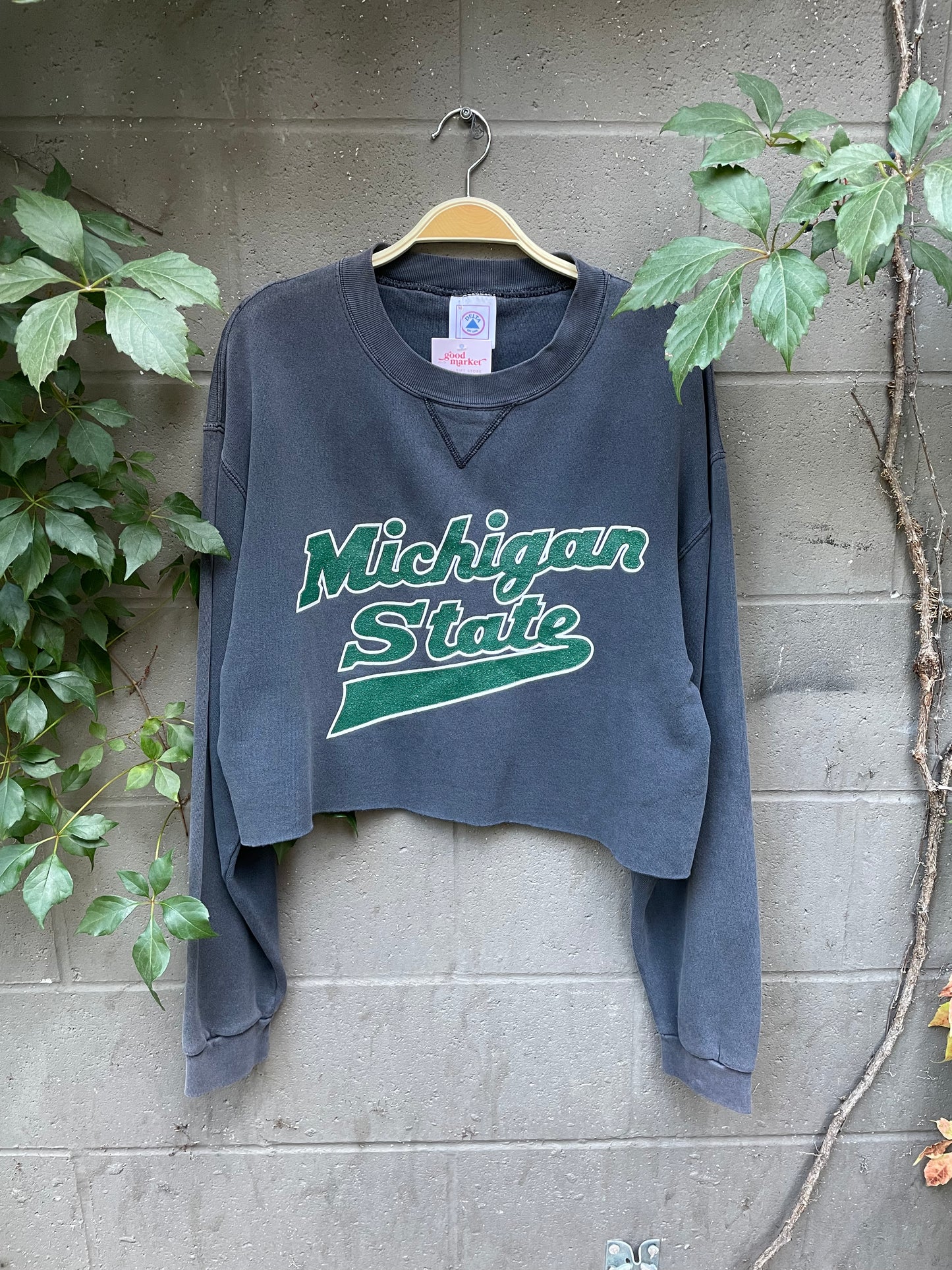 vintage michigan state script crop crew