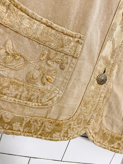 vintage 90s flashback embroidered shirt jacket