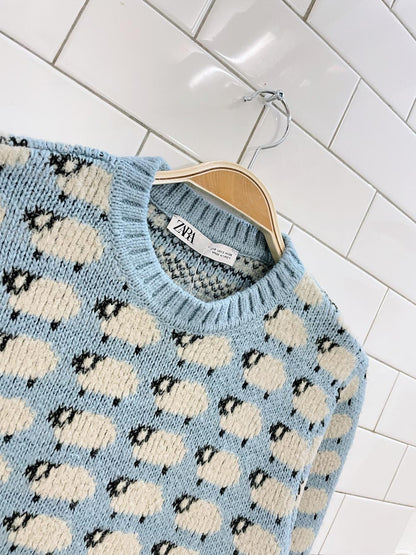 zara blogger fav knit sheep crew