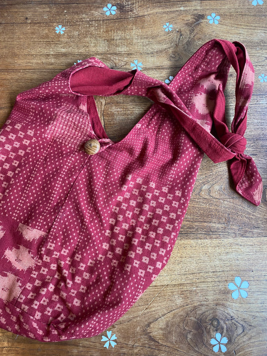 boho crossbody tie strap woven sling bag