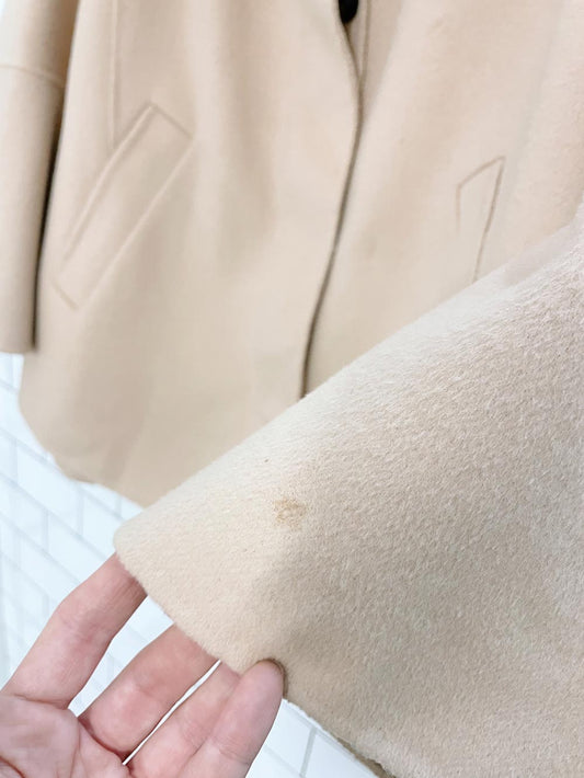 zara faux fur collar textured cape coat