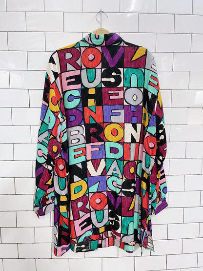vintage venezia letter art oversized shirt