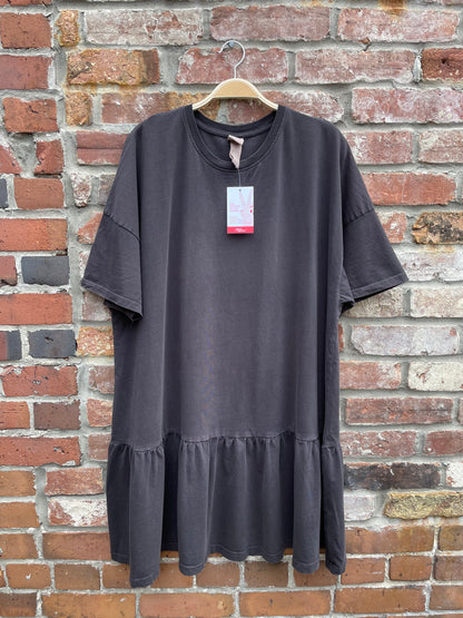 h&m ruffle hem t-shirt dress