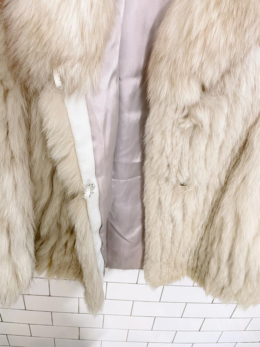 vintage saga yellow fox fur coat