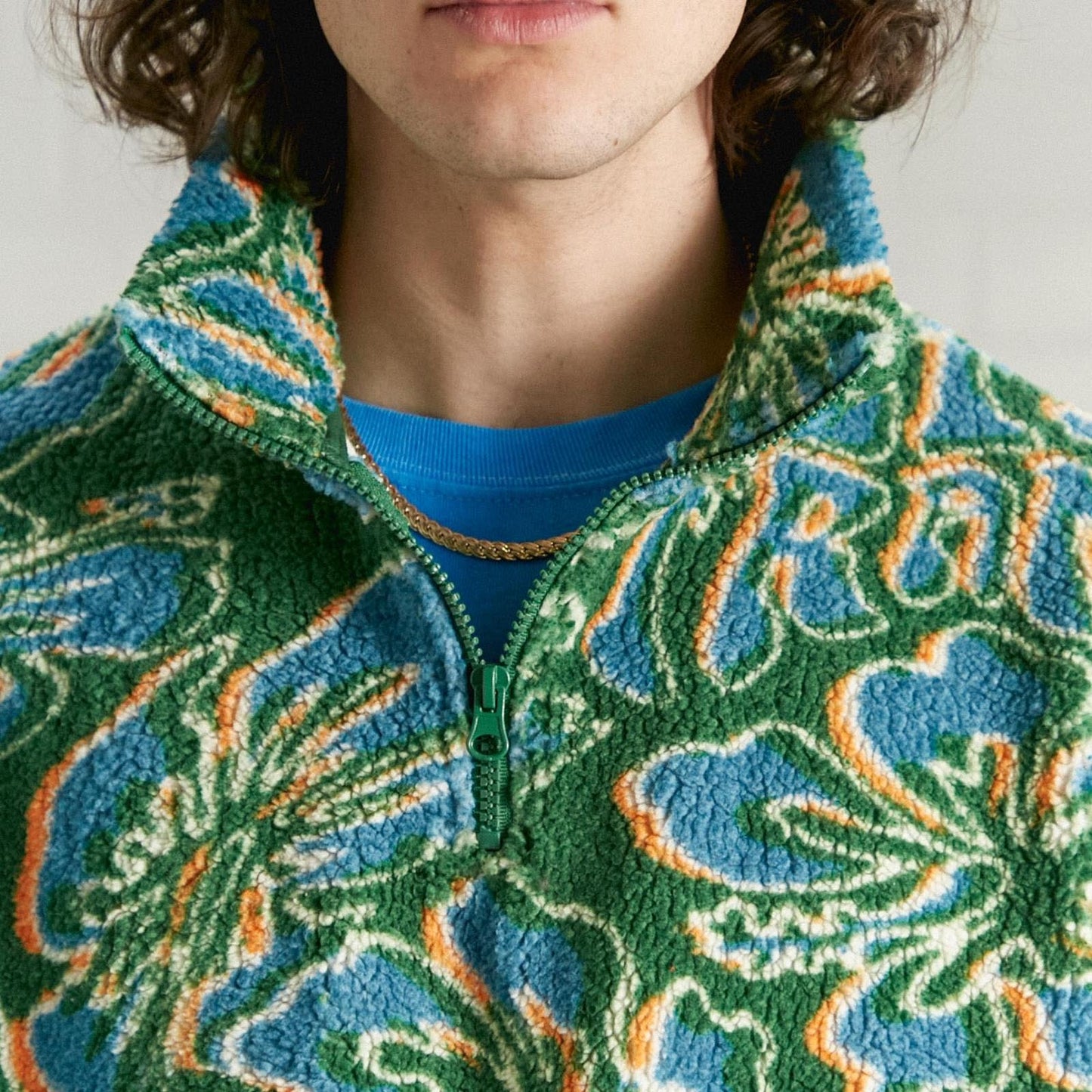 UO hibiscus 1/4 sherpa sweatshirt