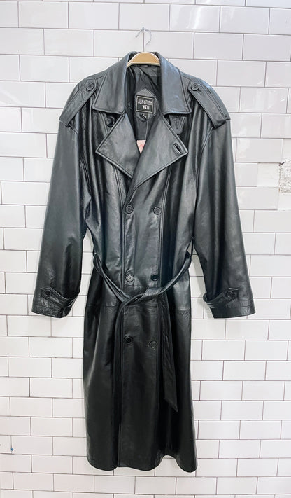 vintage junction west leather trench coat