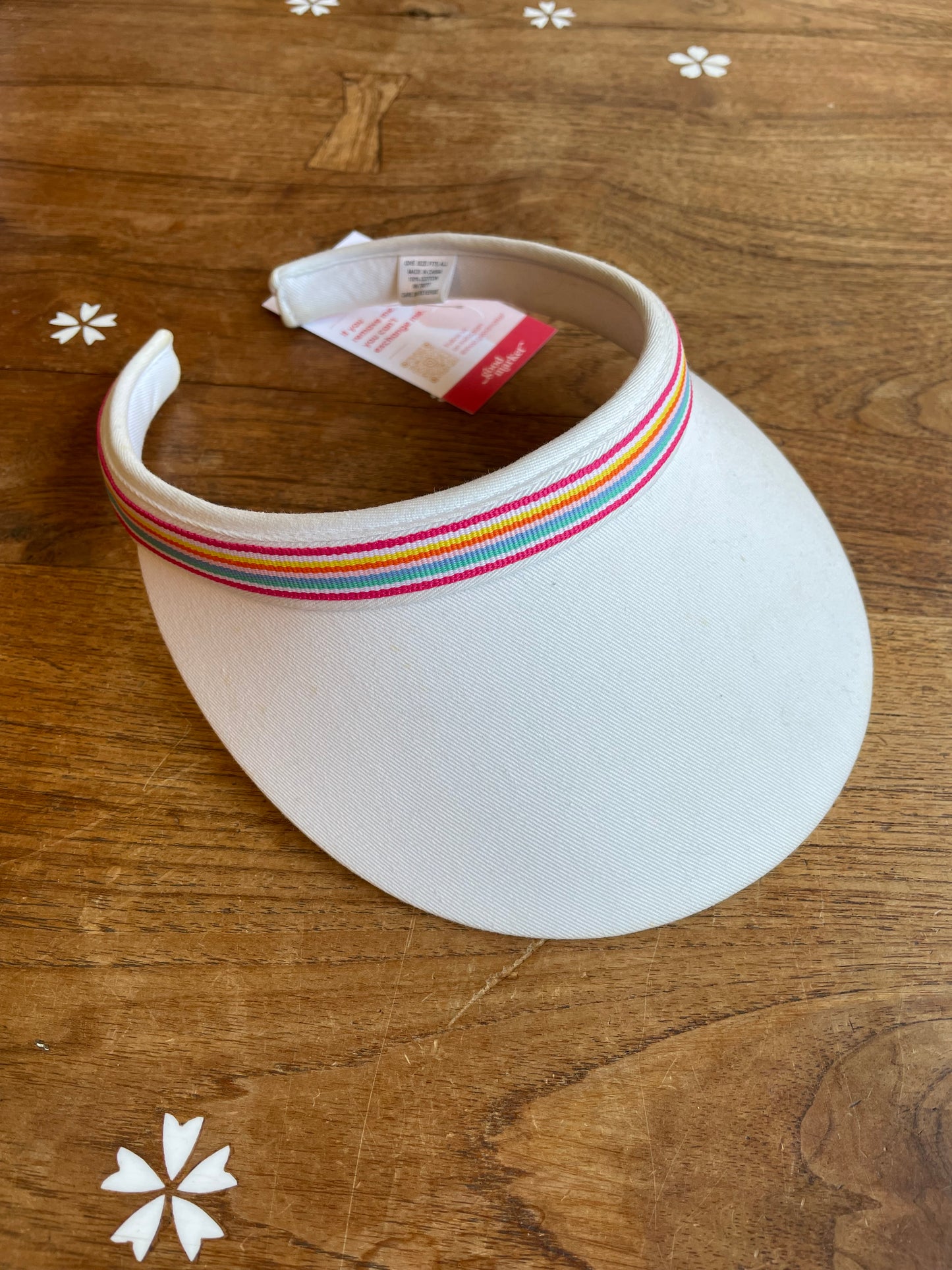 vintage rainbow stripe visor