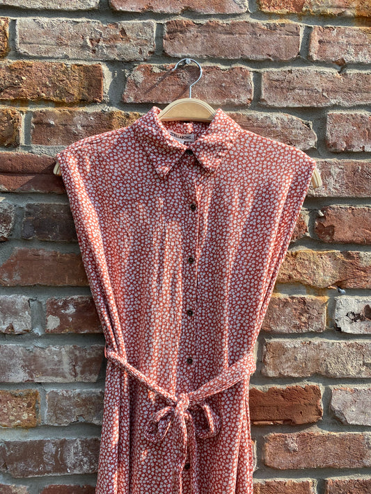 billabong floral belted sleeveless maxi shirt dress