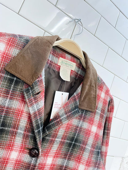 vintage st johns bay wool-blend shirt jacket
