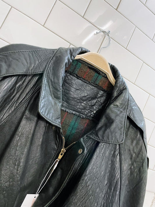 vintage brogue butter leather bomber jacket