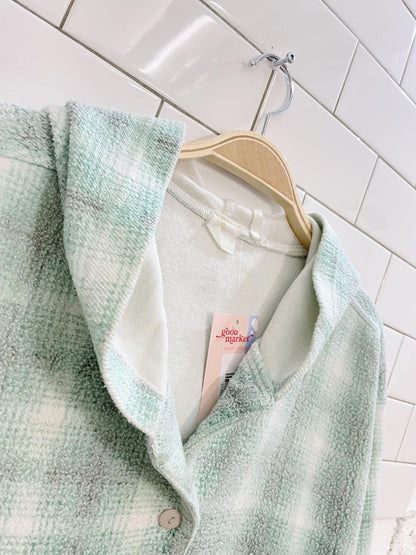 vintage 90s faded plaid cardigan hoodie