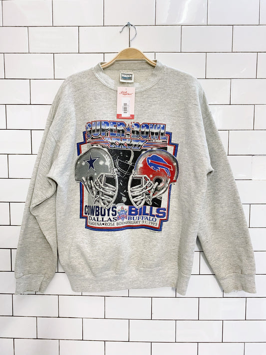 vintage 1993 cowboys vs bills rosebowl sweatshirt