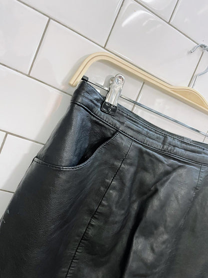 vintage collage lambskin leather mini skirt