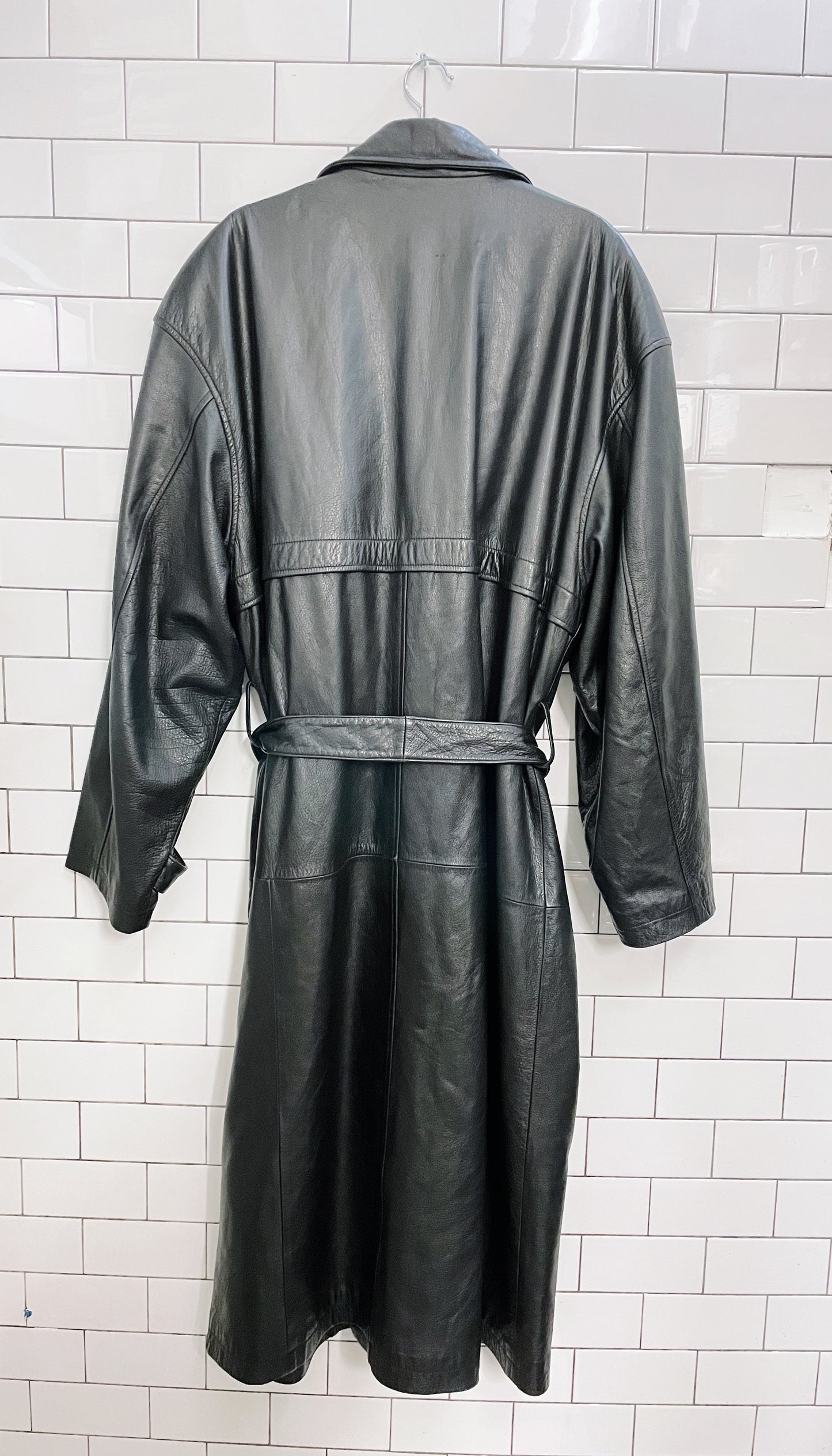 vintage junction west leather trench coat