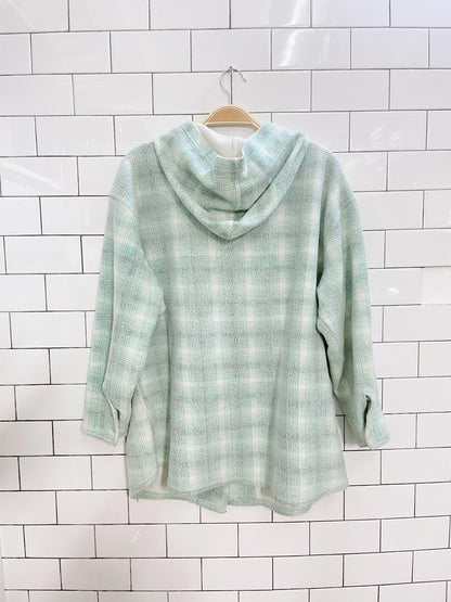 vintage 90s faded plaid cardigan hoodie