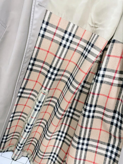 vintage hellysport wool-bend nova check lined trench coat