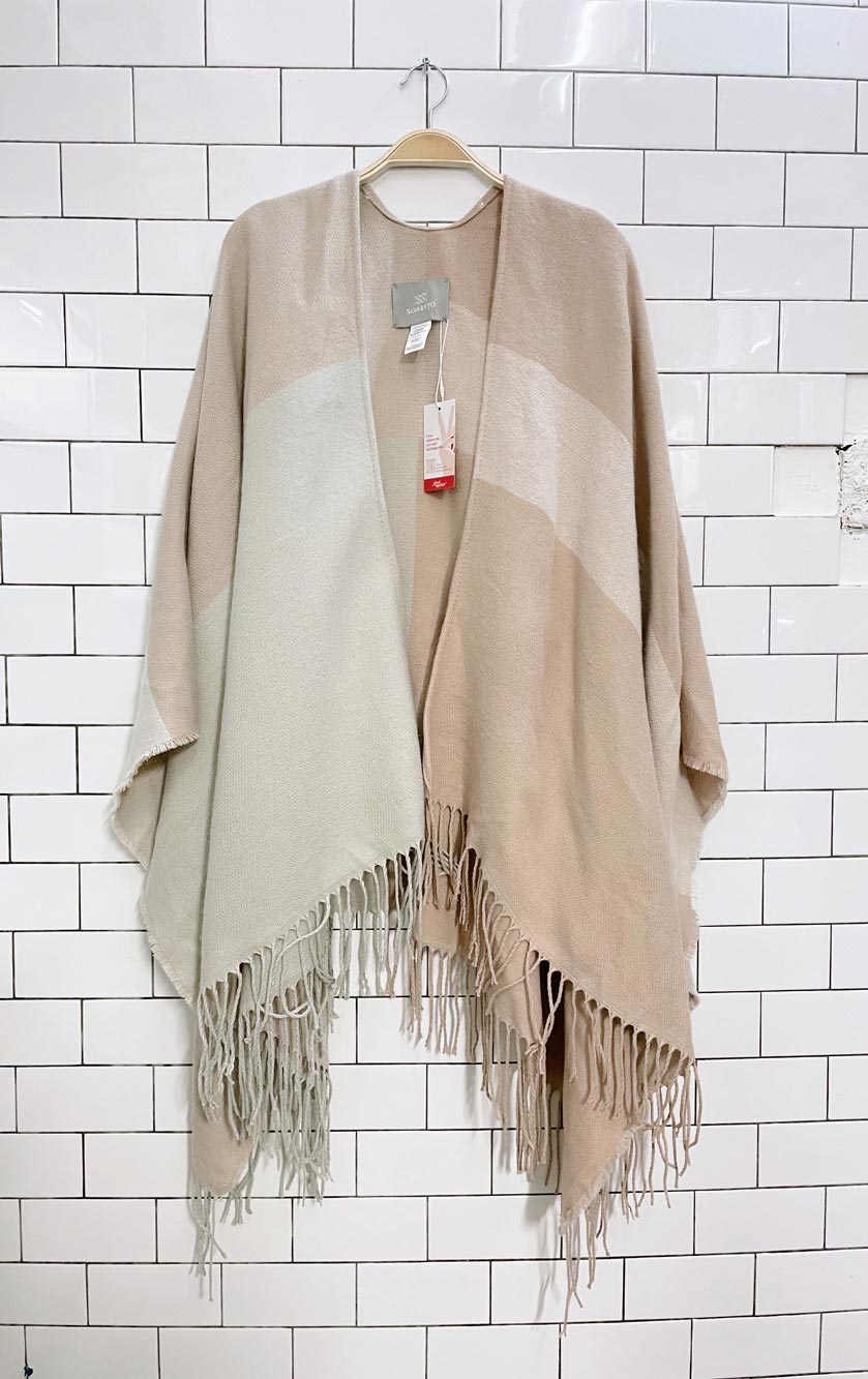 soia & kyo mirel woven blanket stripe wrap scarf