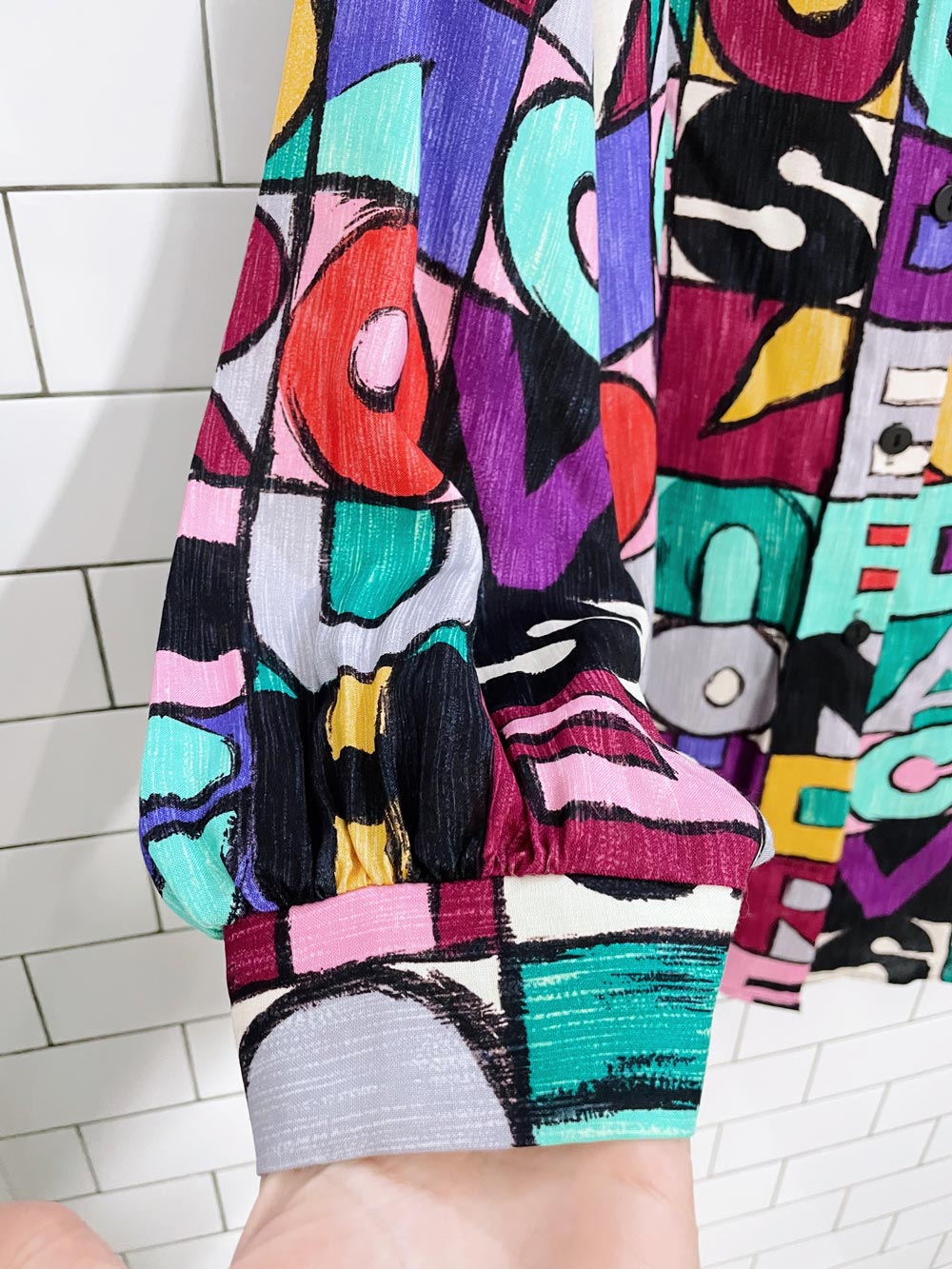 vintage venezia letter art oversized shirt