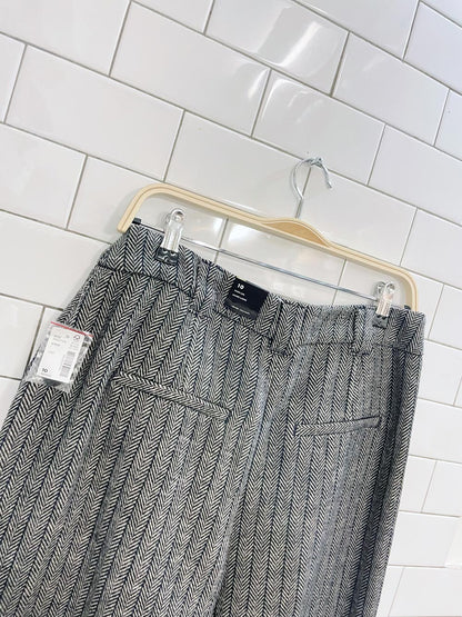 nwt reitmans houndstooth pleated wide leg trouser