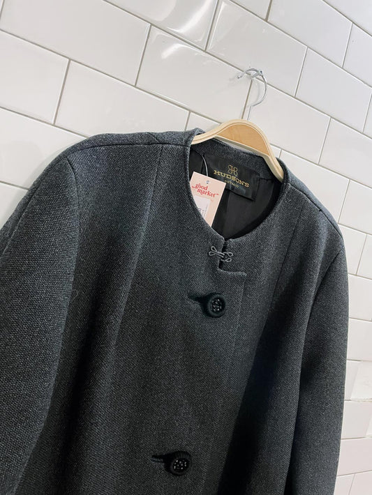 vintage 60s hudsons jewel-button wool gala coat