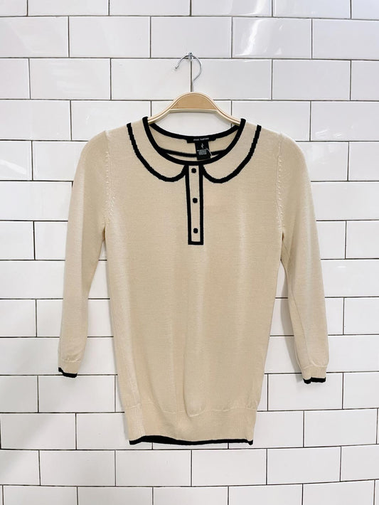 pink tartan 100% merino wool peter pan sweater