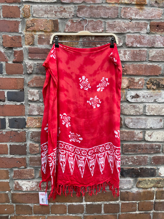 beach sarong - tie dye turtles