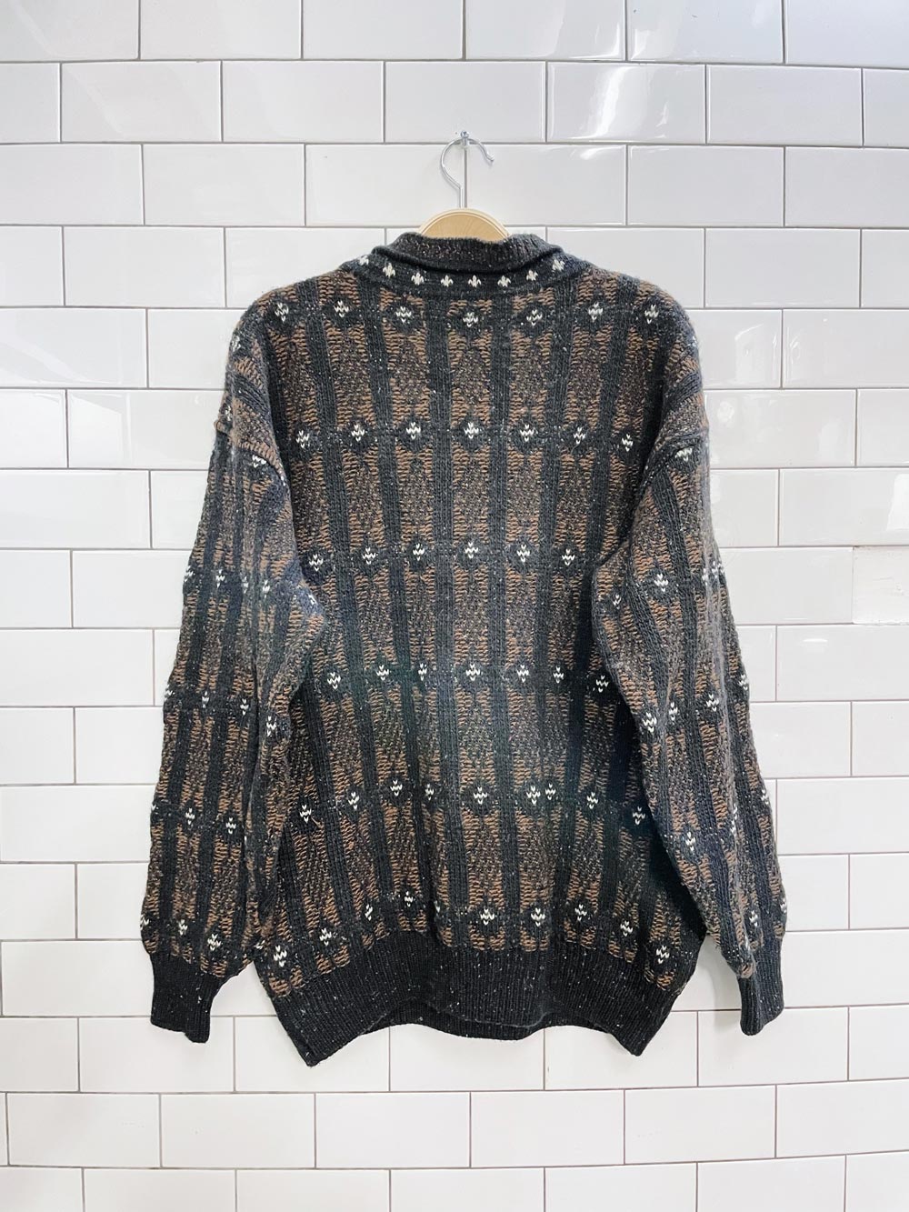 vintage tundra wool v-neck dad sweater