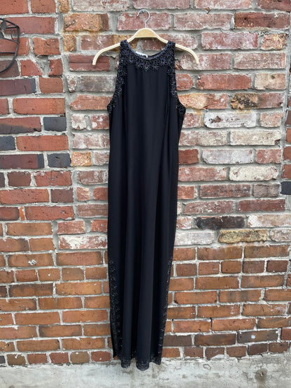 y2k jessica beaded high neck gown