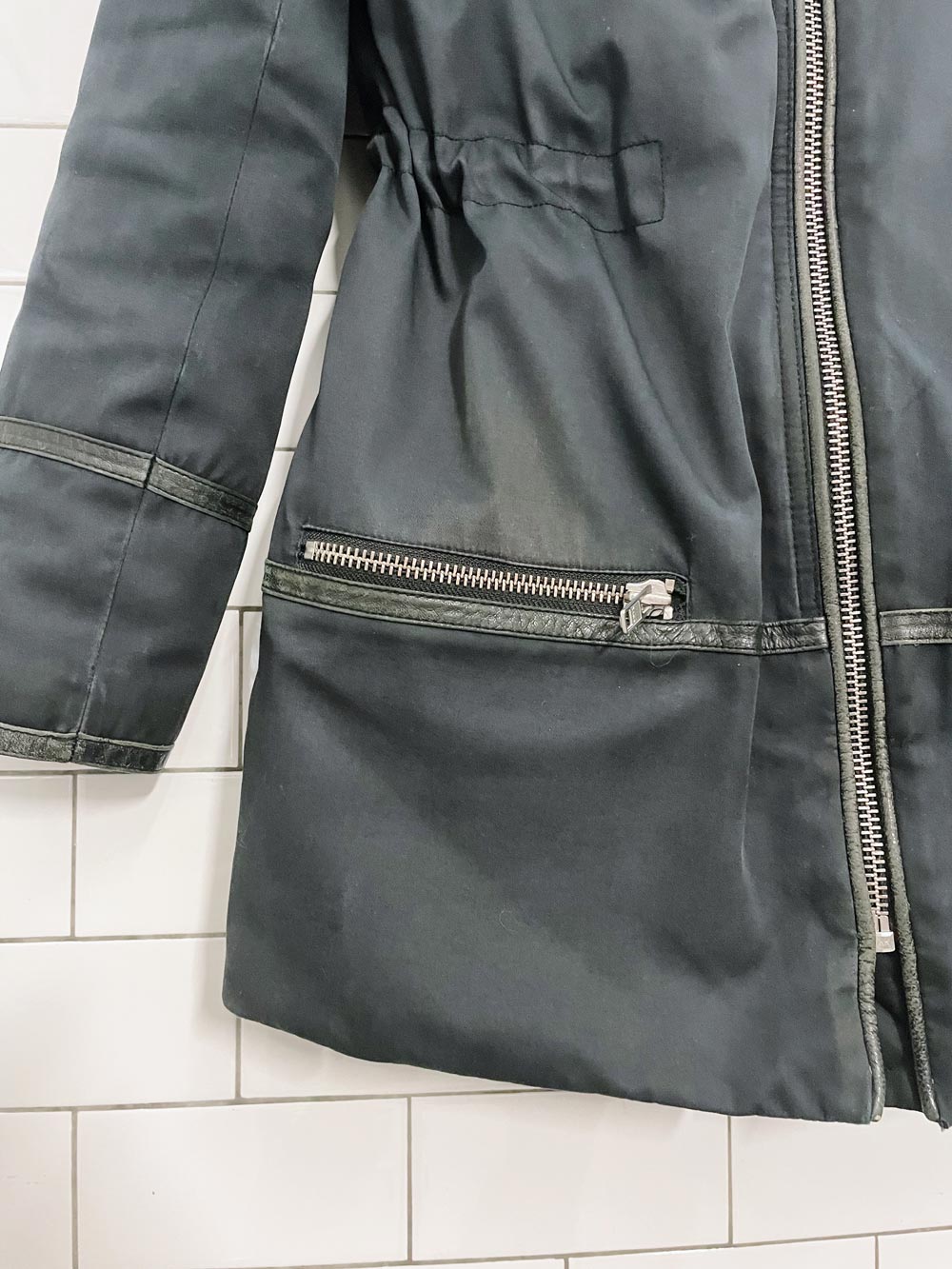 the kooples fur and leather trim parka