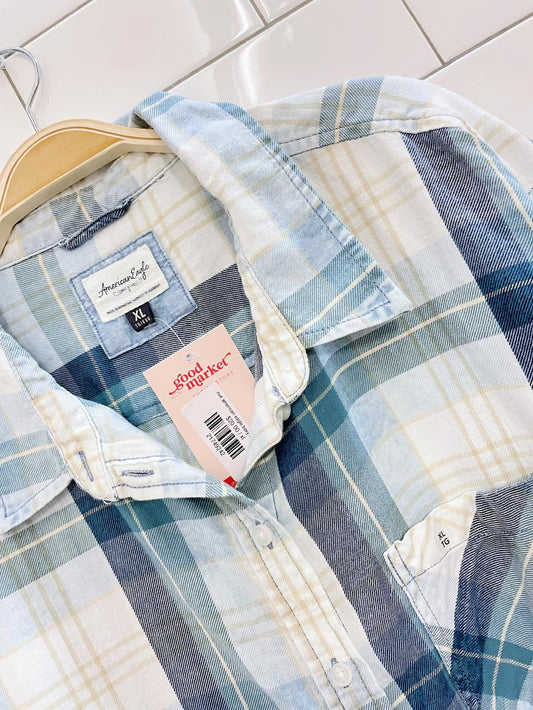 nwt american eagle boxy flannel shirt