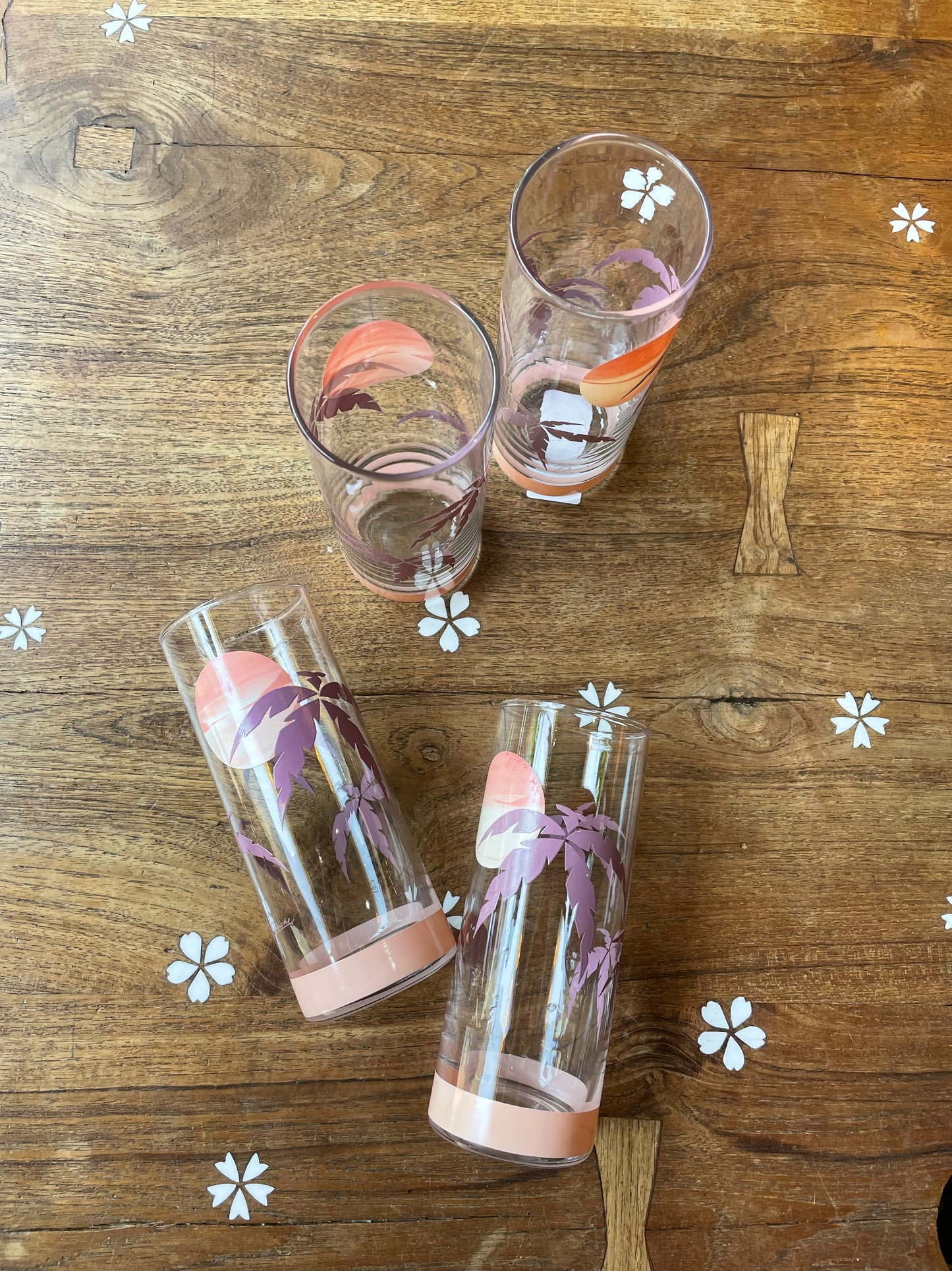 x4 vintage panache retro sunset tumblers