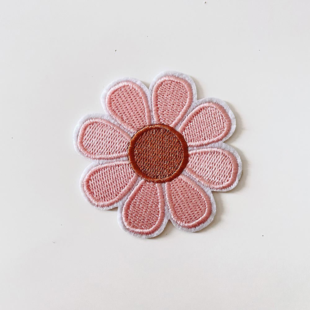 embroidered groovy summer iron - on patch - good market thrift store